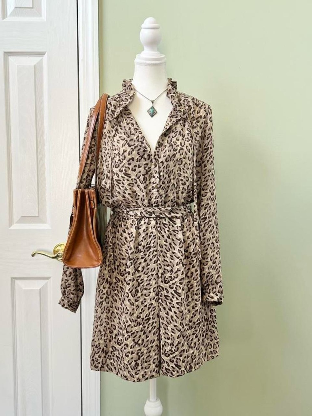 Cheetah print midi dress